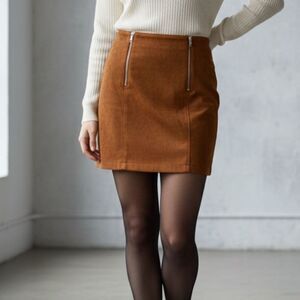 Take 50% OFF- Forever21 Brown Faux Suede Mini Skirt, Size-S